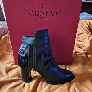 Valentino Fringed Booties - Size 40